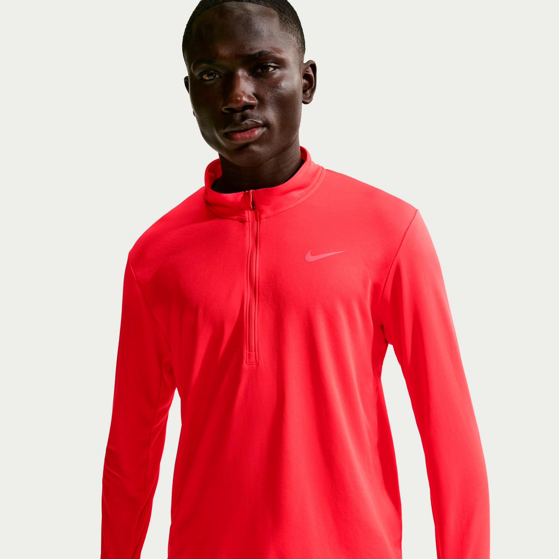 Nike Pacer Half-Zip Hardloopshirt Heren - lichtrood, zilver