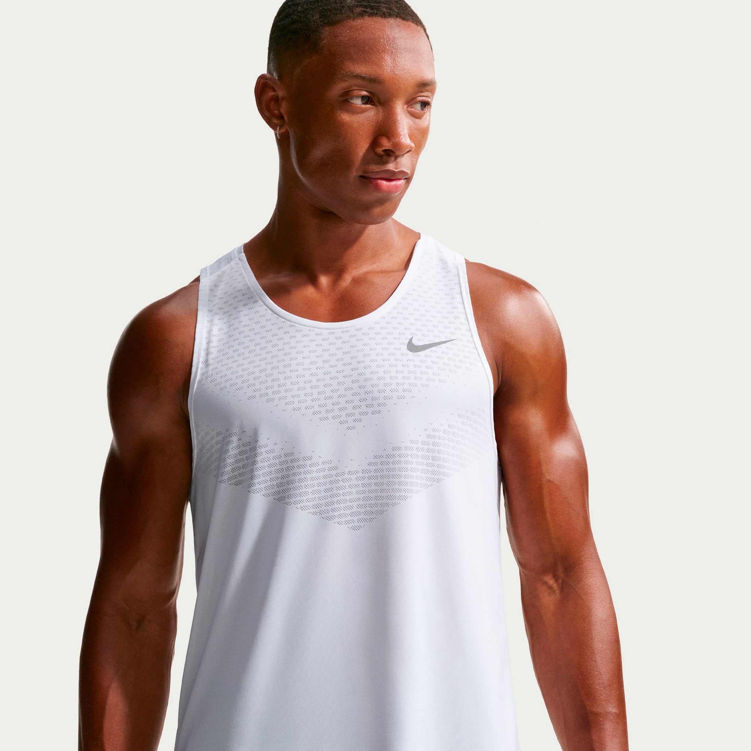 Nike Stride Maillot de course Hommes - blanc, argent