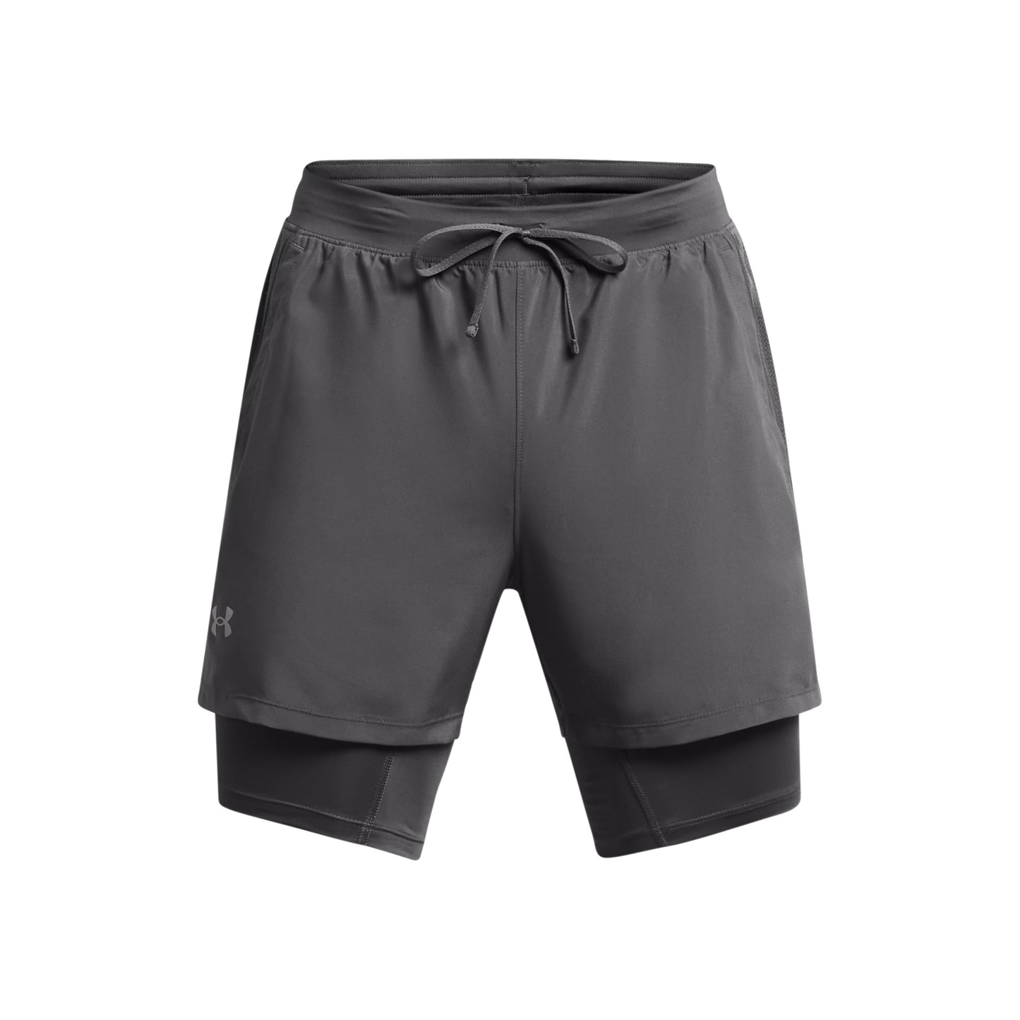 Under Armour Launch 5in 2in1  Hardloopshorts Heren-donkergrijs, donkergrijs