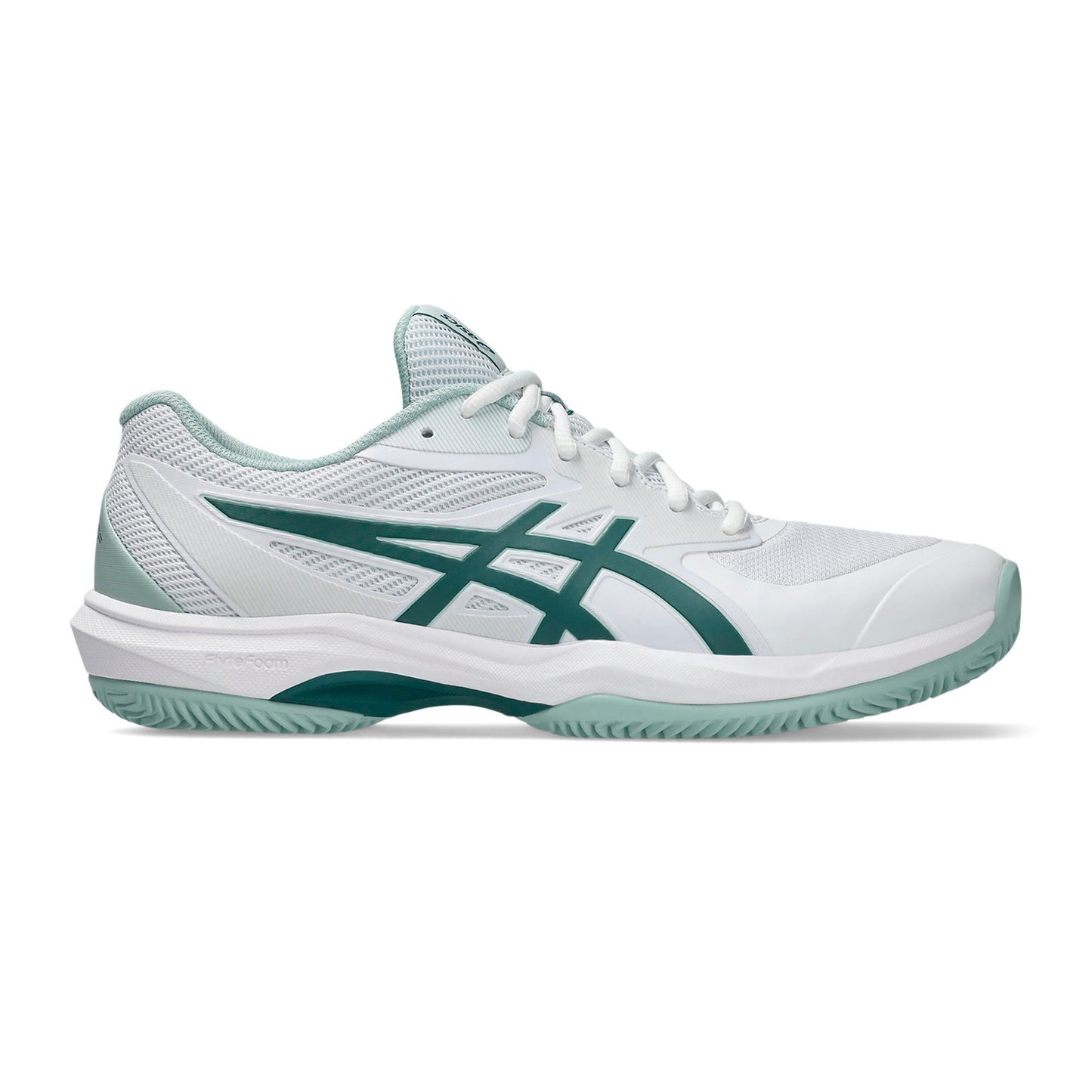 ASICS Game FF/OC Gravelschoen Heren - wit, petrolblauw