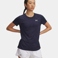 Tech Twist T-shirt Dames-blauw, wit