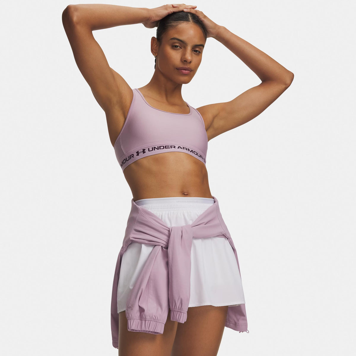Under Armour Crossback Middle Sport-bh Dames - bes, violett