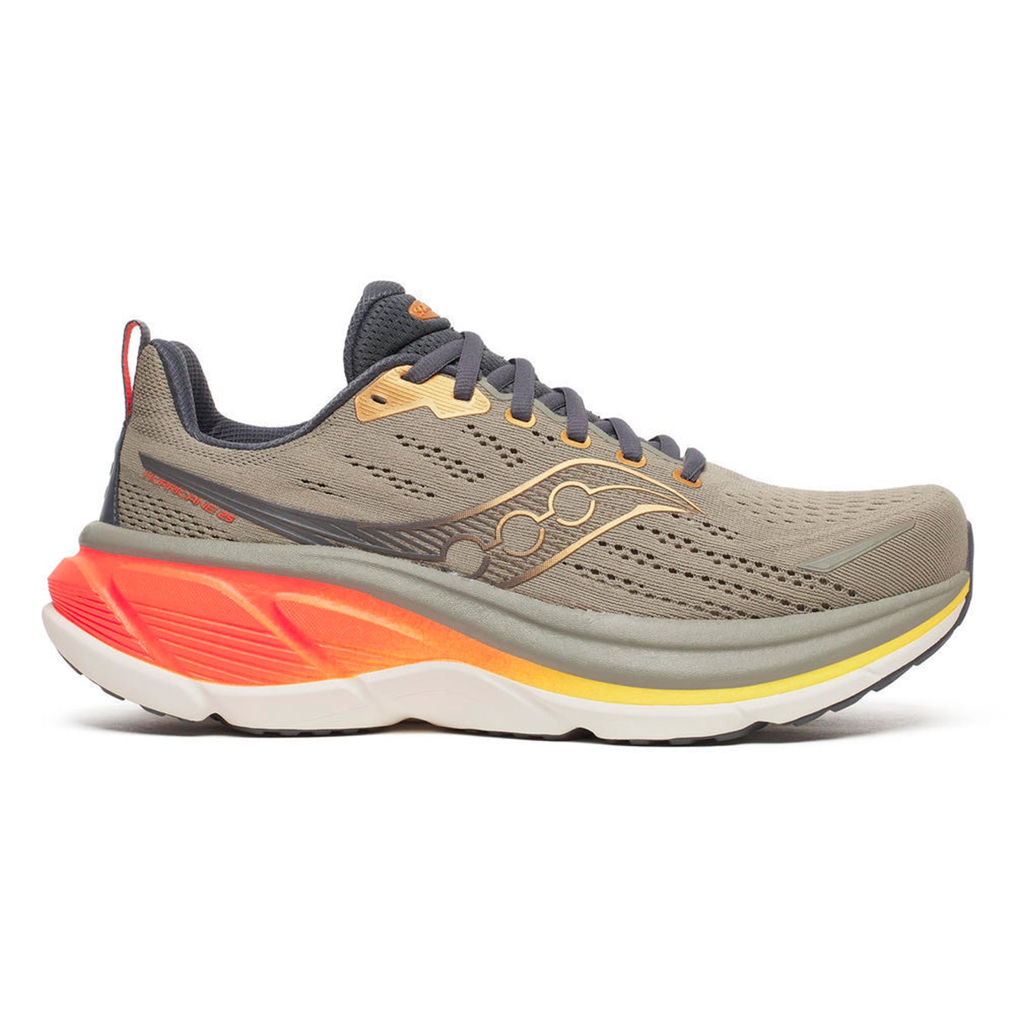 Saucony Hurricane 25 Chaussure de running avec stabilisateurs Hommes-kaki, orange
