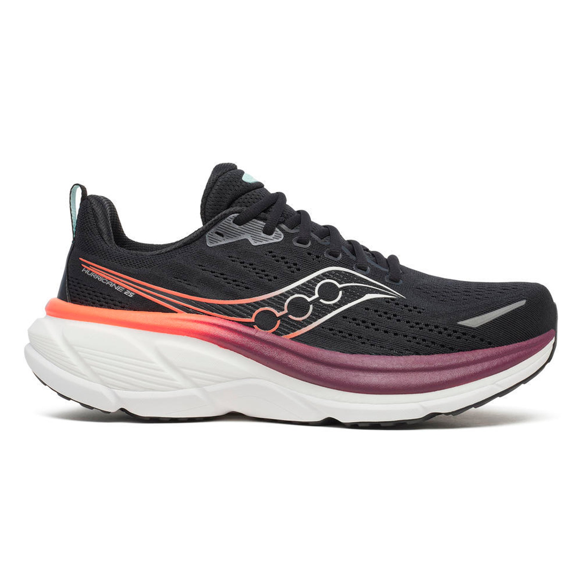 Saucony Hurricane 25 Stabiliteitsschoen Heren-zwart, wijnrood