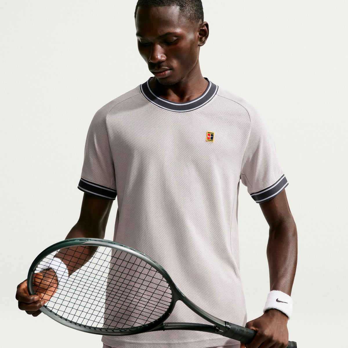 Nike Court Heritage T-shirt Hommes - gris, lilas