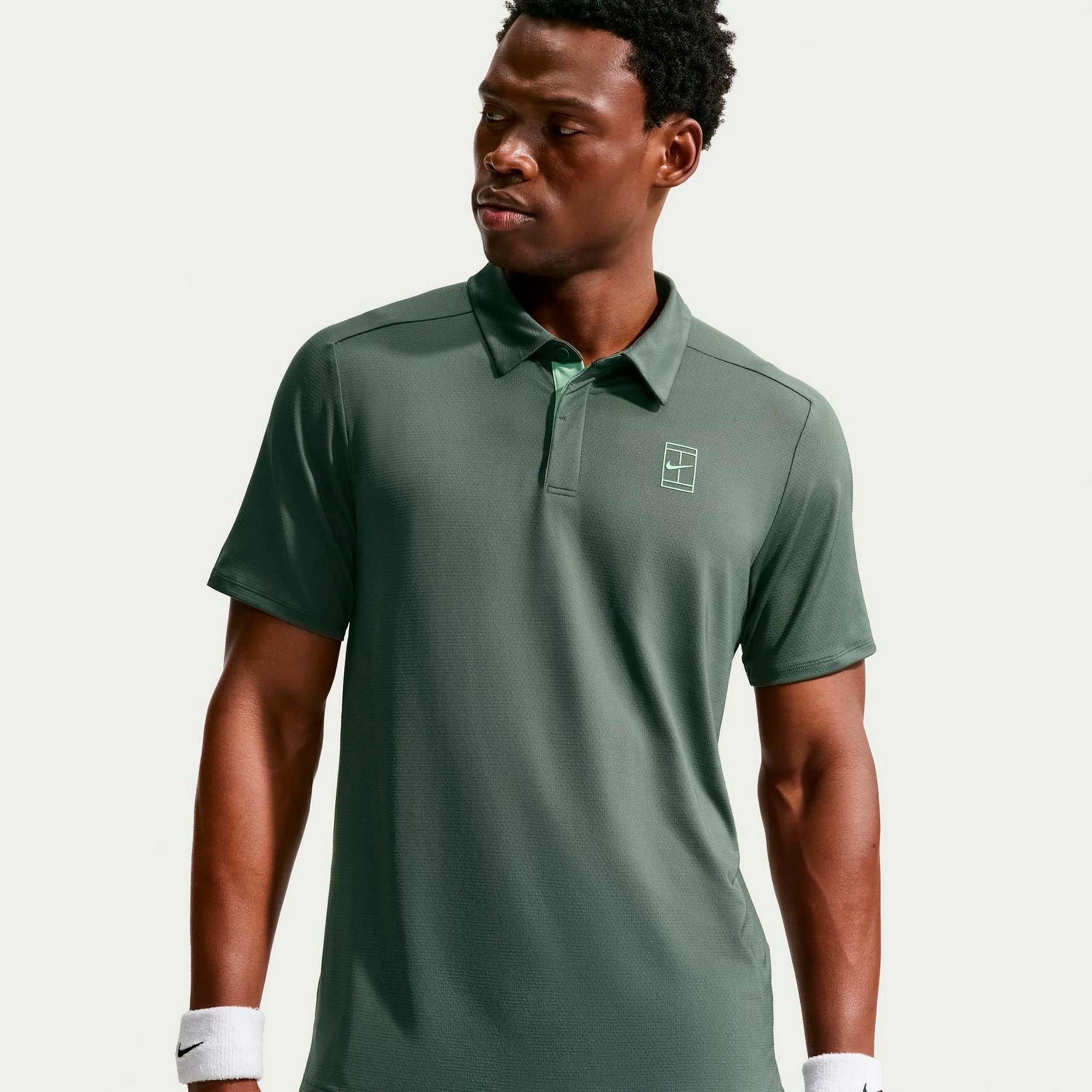 Nike Jannik Sinner Court Dri-FIT Advantage Polo Heren - grijsgroen