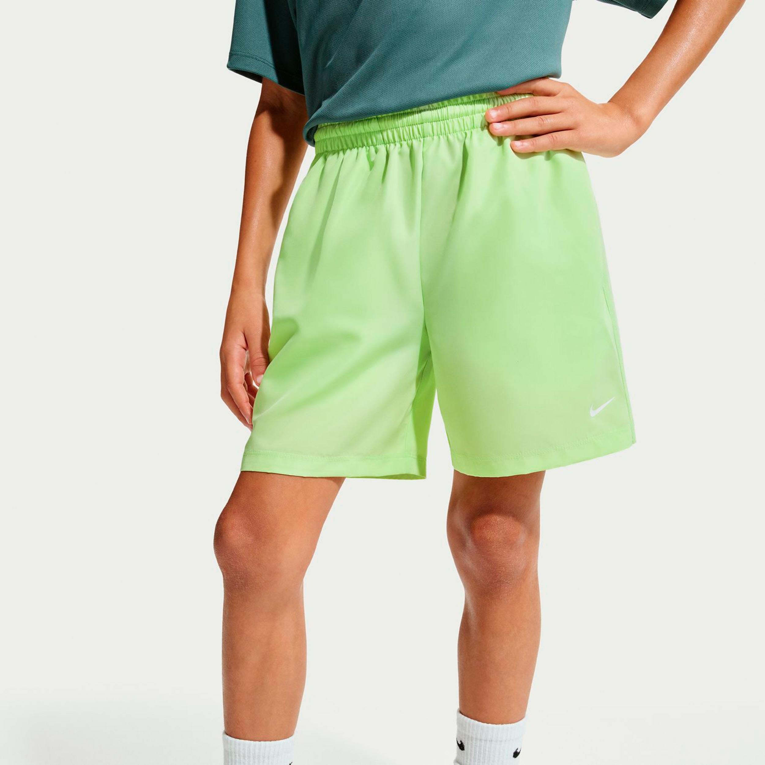 Nike Big Shorts Garçons-jaune lemon, blanc