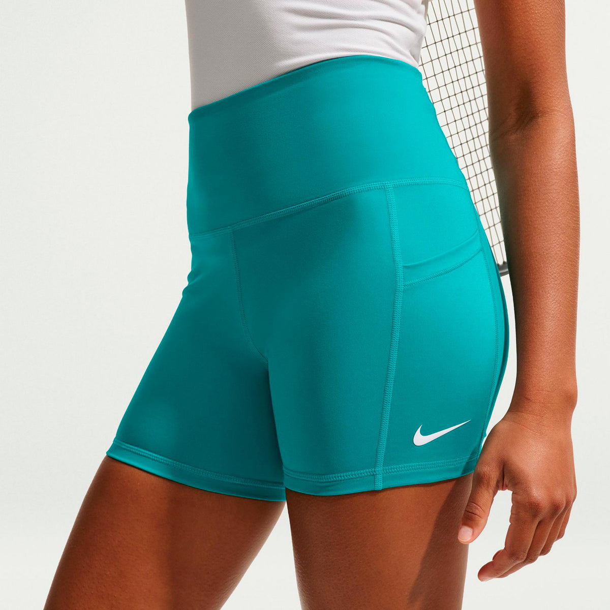 Nike Court Dri-Fit Ball Short voor tennisballen Dames - turkoois, wit
