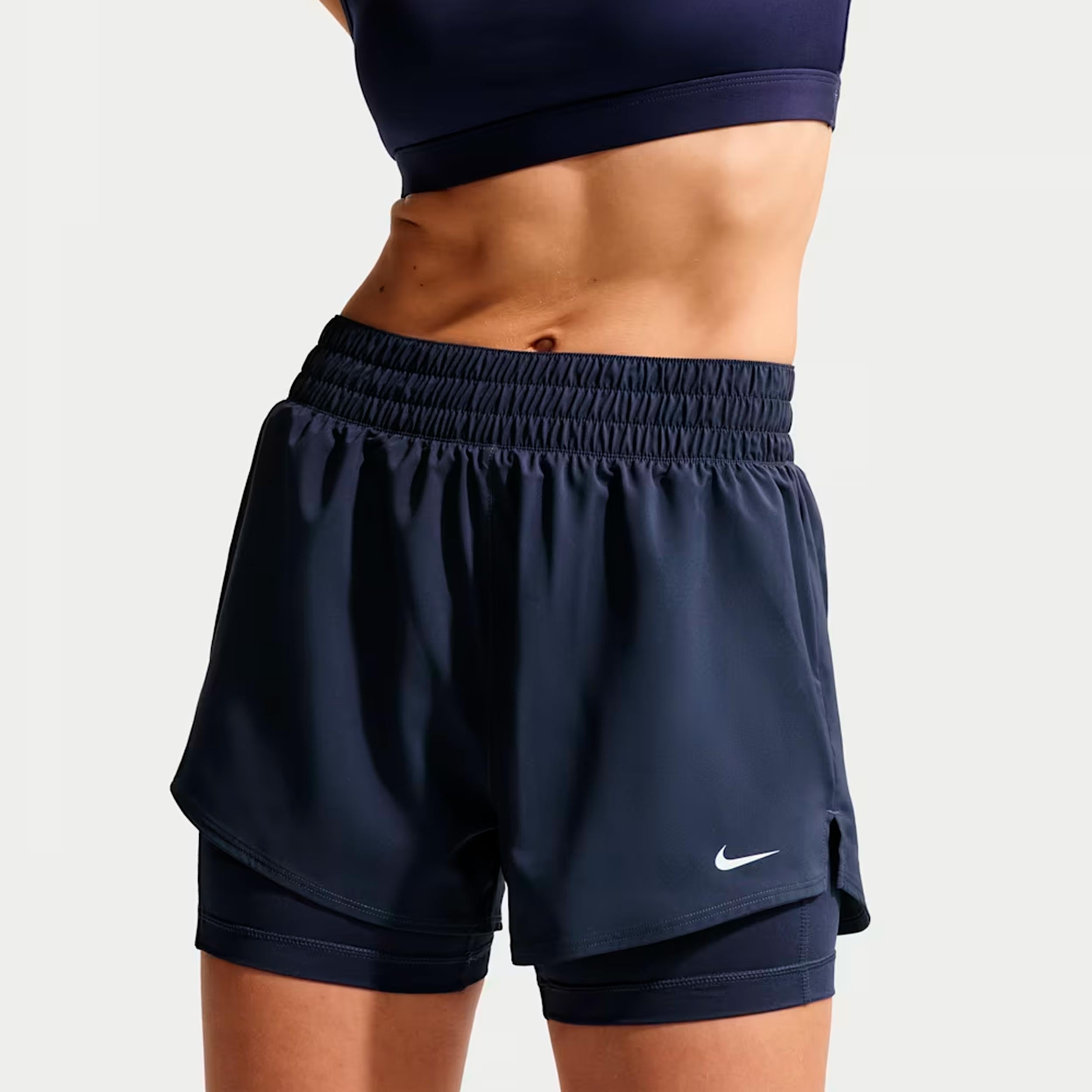 Nike Dri-Fit One High Rise 2in1 3in Shorts Dames - donkerblauw