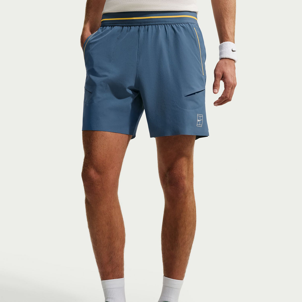 Nike Court Dri-FIT Advantage 6in Shorts Heren - blauwgrijs, oranje