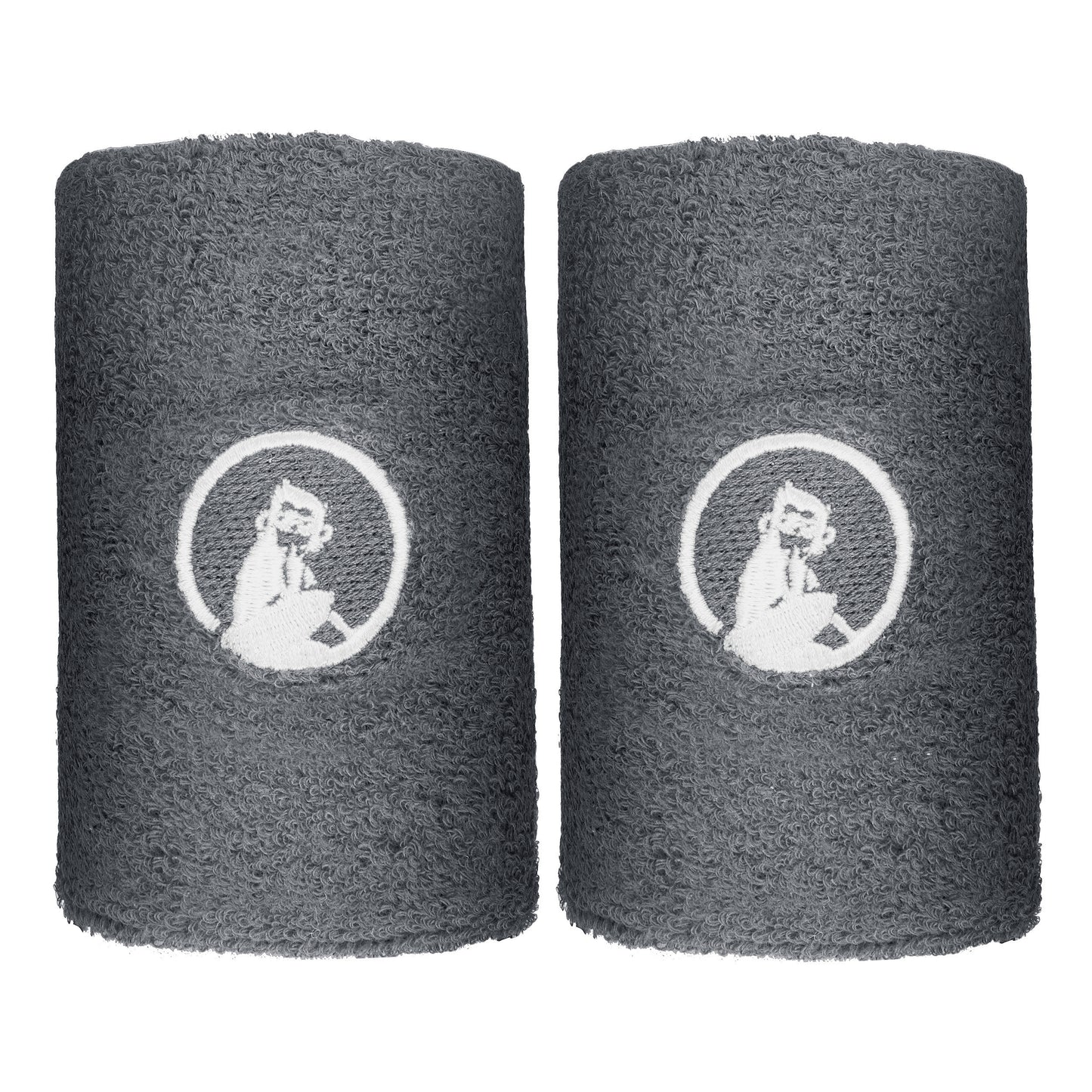 Quiet Please Zweetband Verpakking 2 stuks lang - donkergrijs, wit