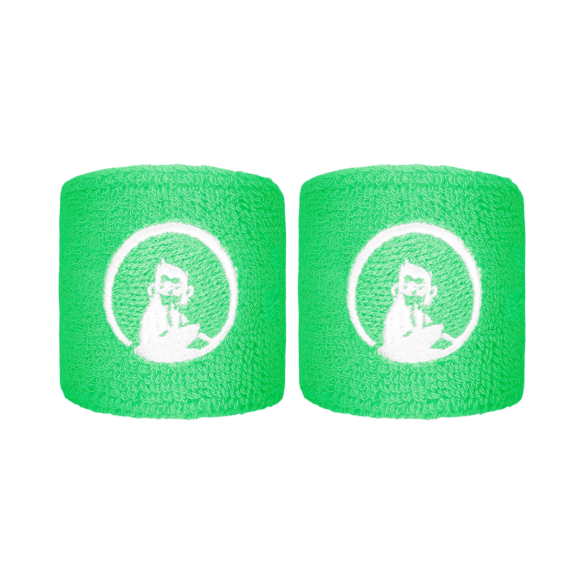 Quiet Please Zweetband Verpakking 2 stuks kort - groen, wit