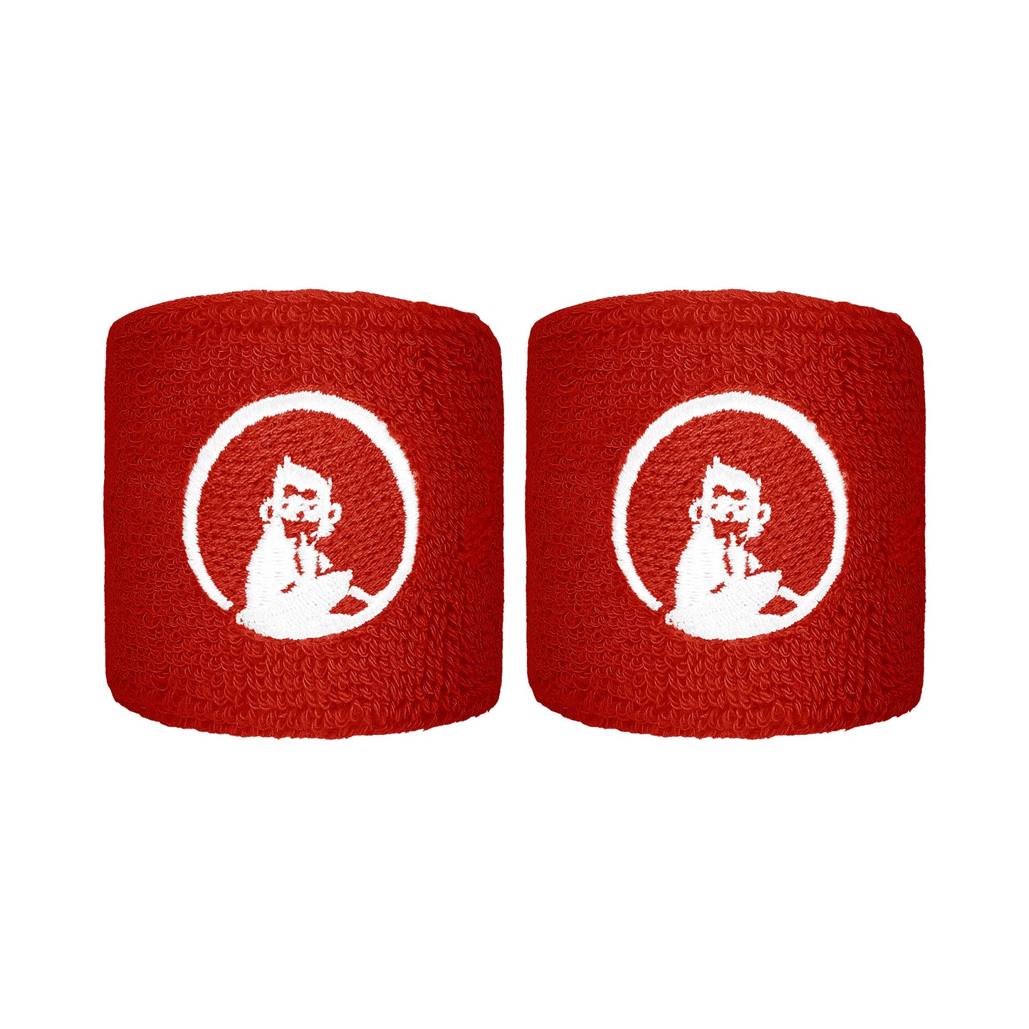 Quiet Please Zweetband Verpakking 2 stuks kort - rood, wit