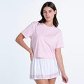 Power Box T-shirt Dames - roze, wit