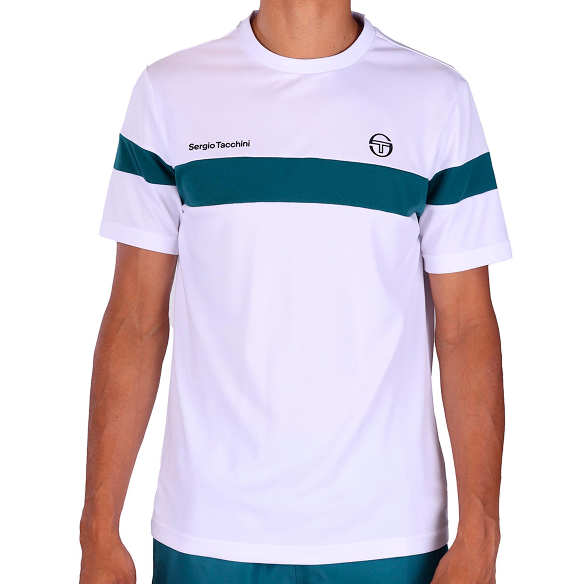 Sergio Tacchini Leone PL T-shirt Hommes - blanc, bleu petrol