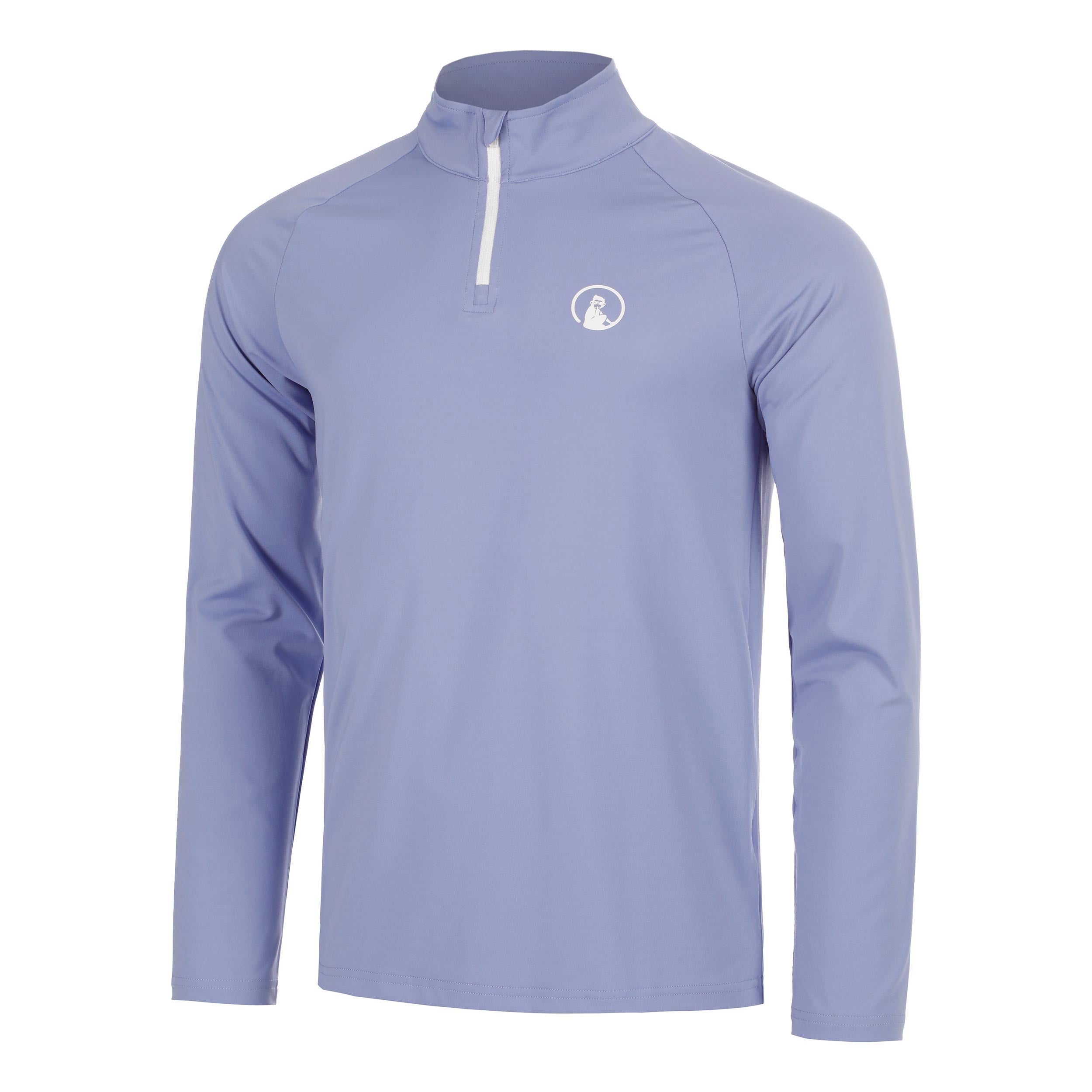 Quiet Please Glow Big Serve 1/4 Zip Longsleeve Heren - blauw, crème