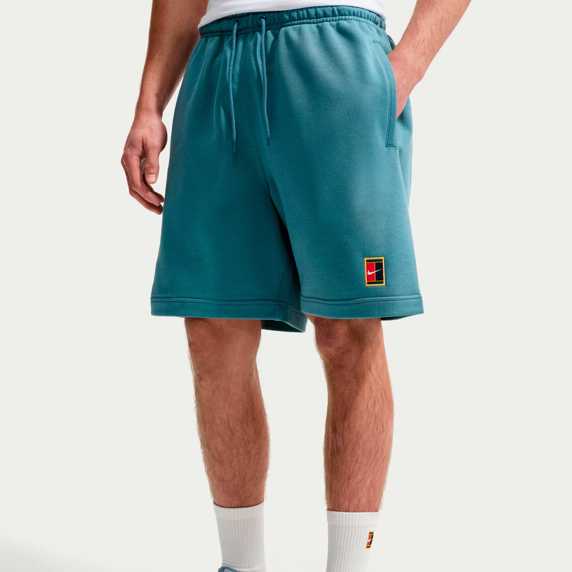 Nike Court Dri-Fit Heritage Fleece Shorts Hommes - bleu petrol