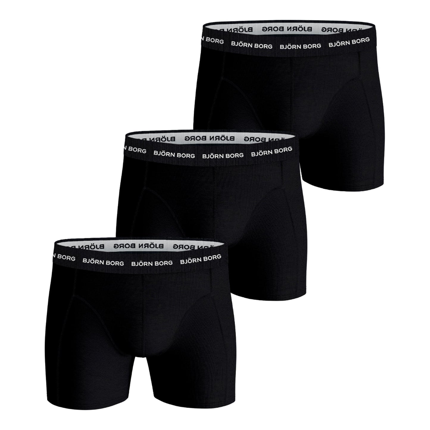 Björn Borg Cotton Stretch Caleçon Pack de 3 Hommes - noir