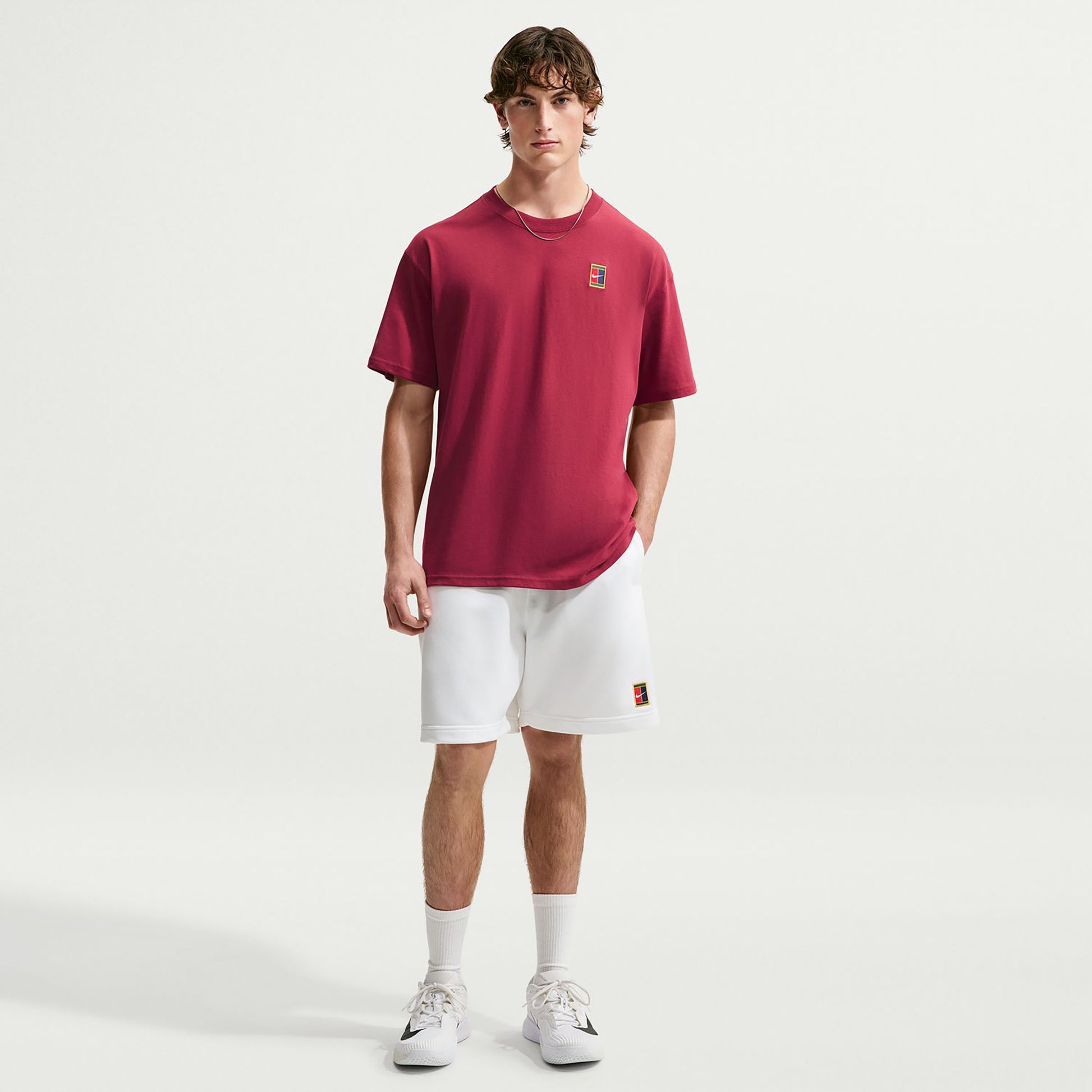 Nike Court Heritage  M90 Oc T-shirt Heren - wijnrood