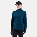 Essential Thermal Midlayer 1/2 Zip Maillot de course Femmes - bleu petrol