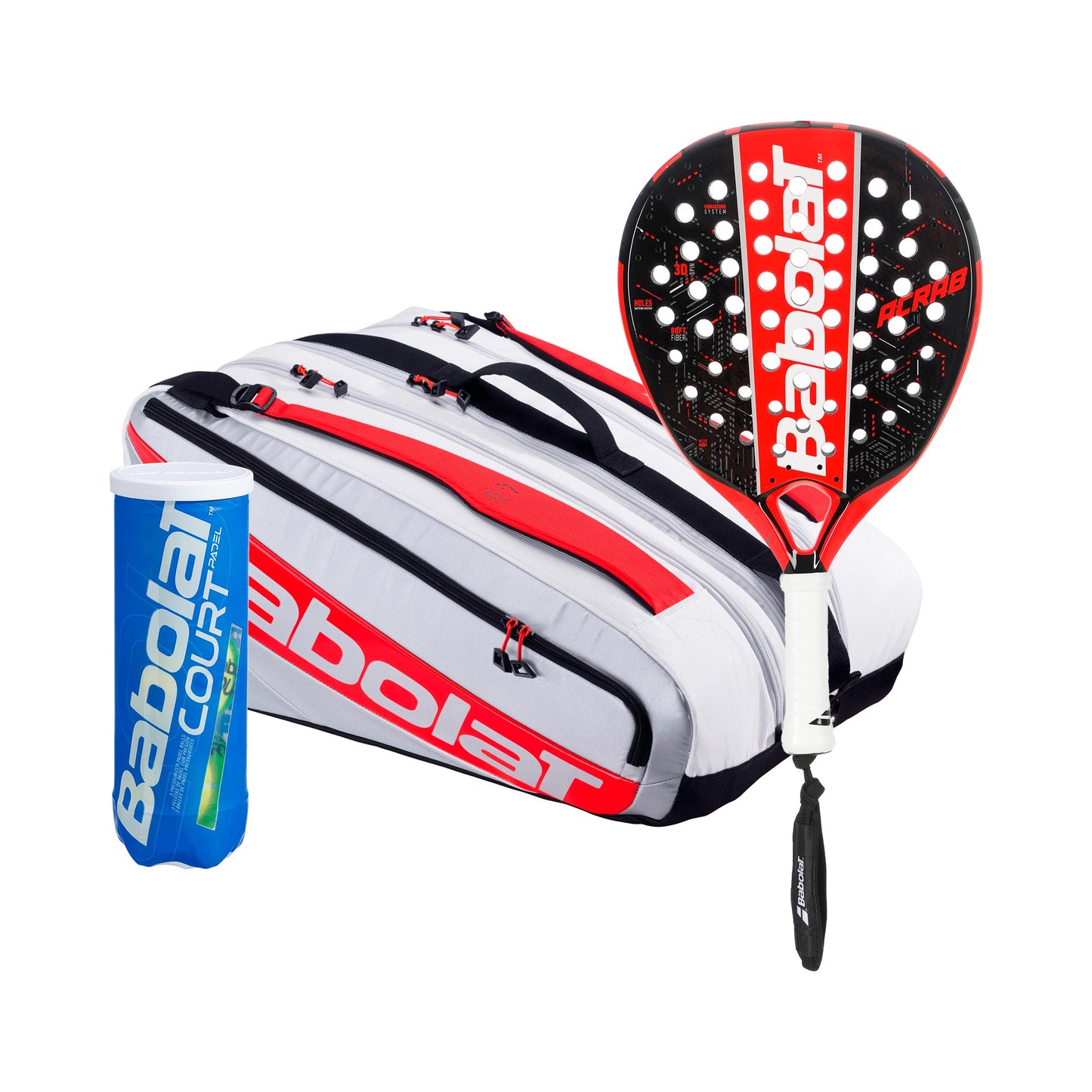 Babolat Verpakking 3 stuks ACRAB  Plus rackettas, Plus balverpakking