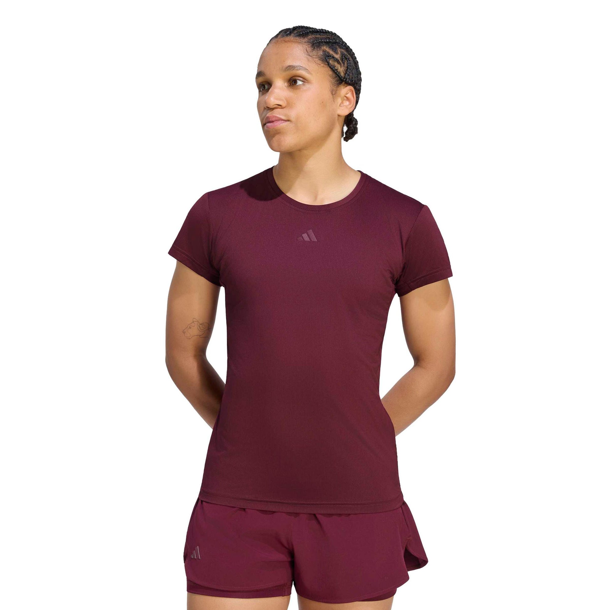 adidas Freelift T-shirt Dames - wijnrood