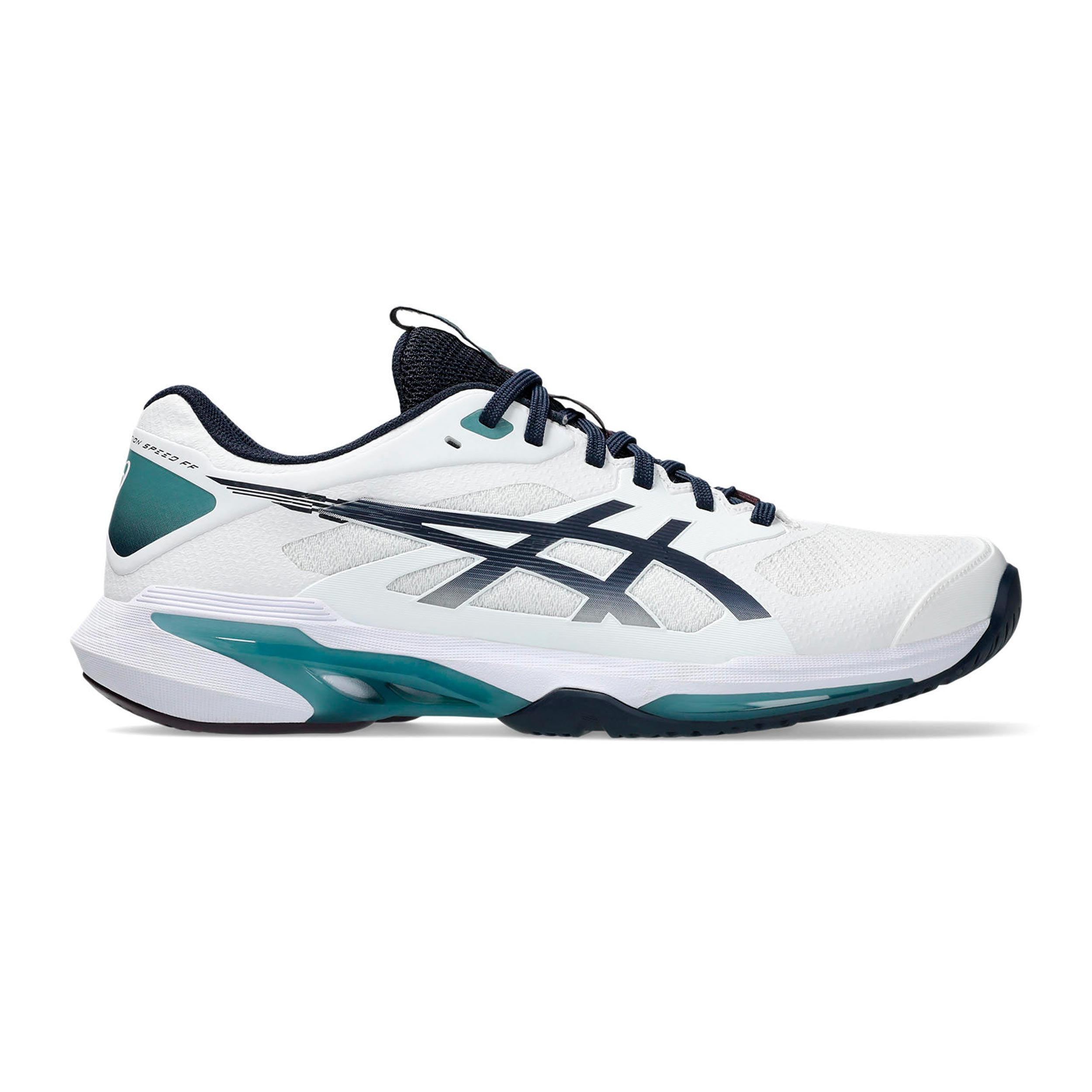 ASICS Solution Speed FF 4 Chaussures toutes surfaces Hommes - blanc, bleu foncé