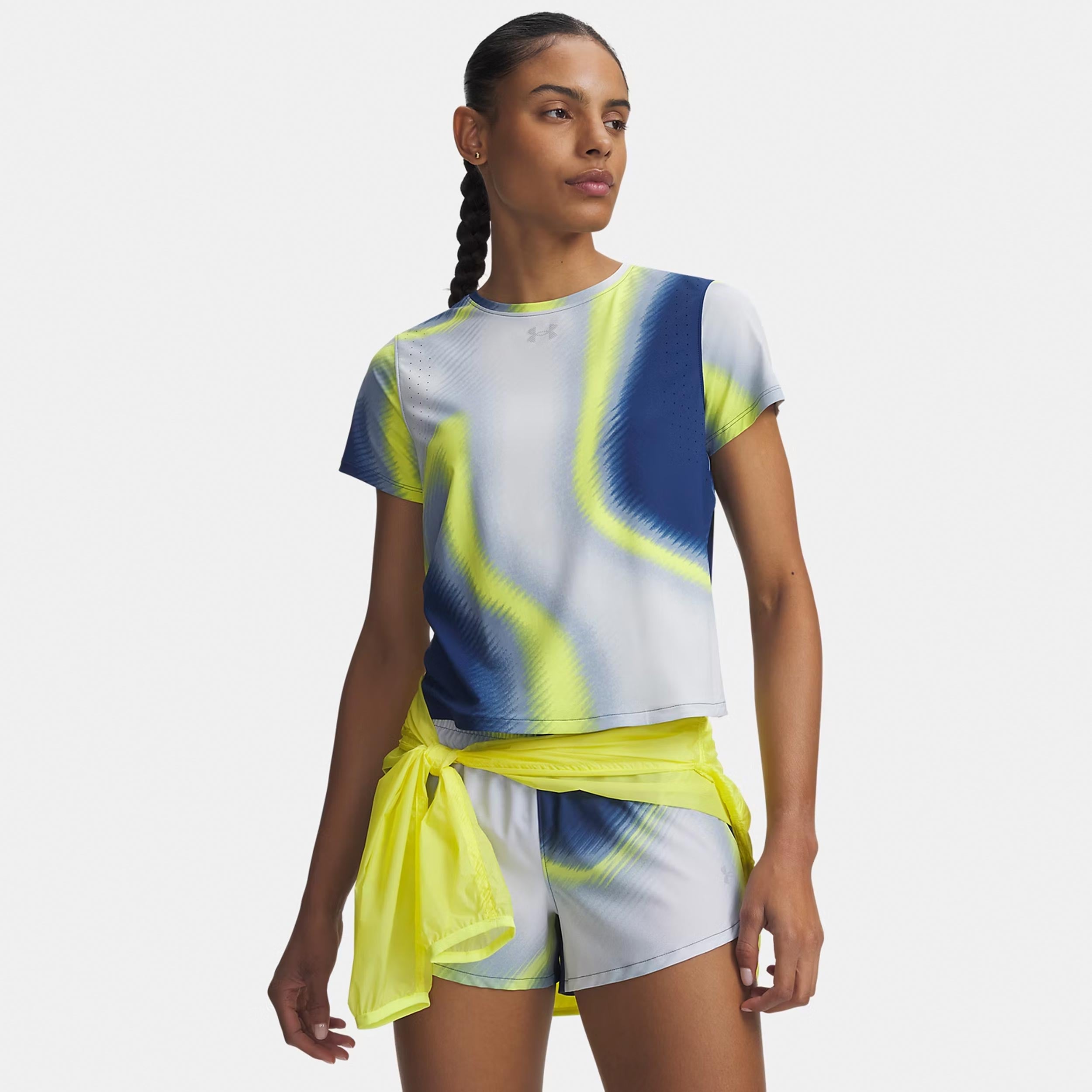 Under Armour Velociti Pro Print  Hardloopshirt Dames - blauw, veelkleurig