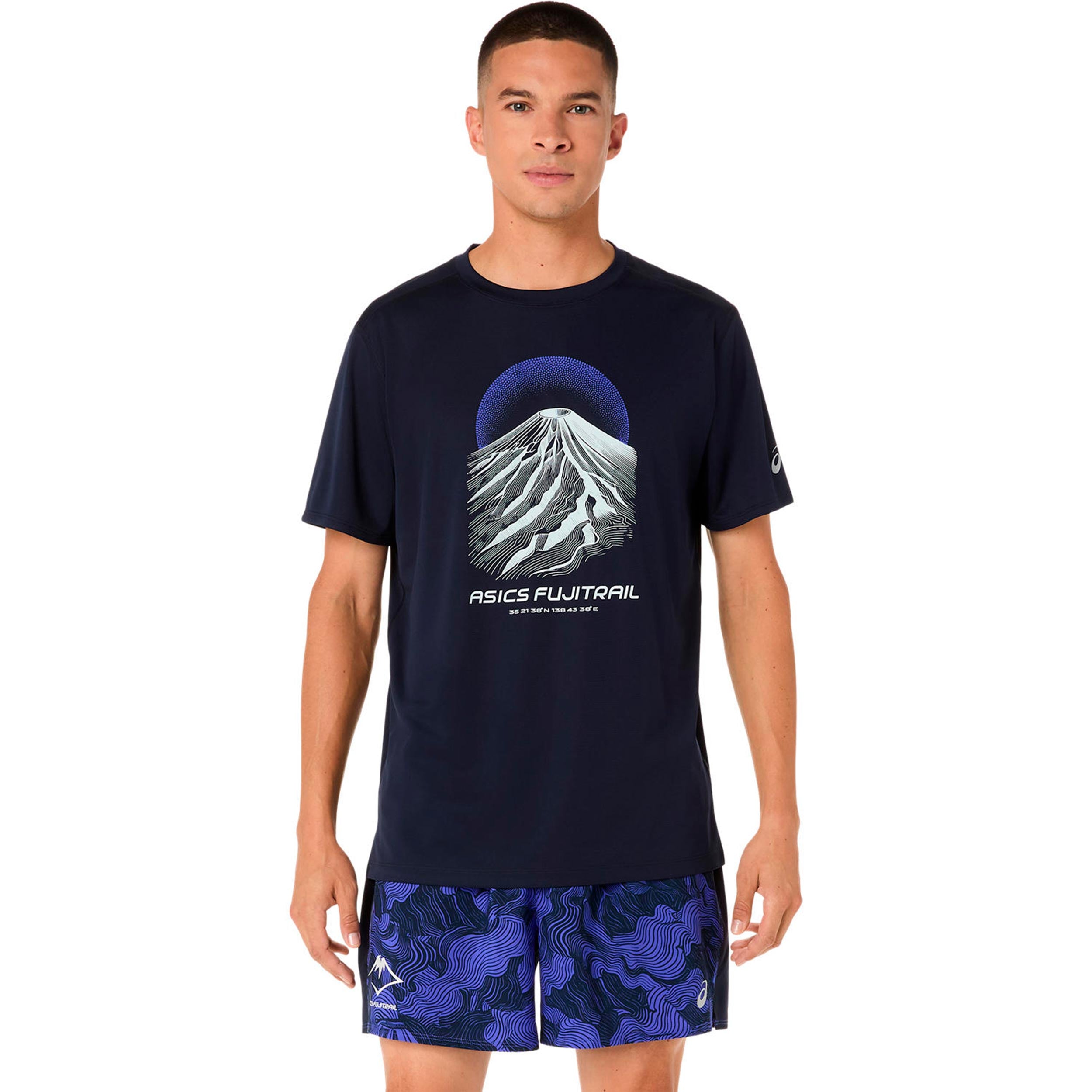 ASICS Fujitrail Logo  Hardloopshirt Heren - donkerblauw, blauw