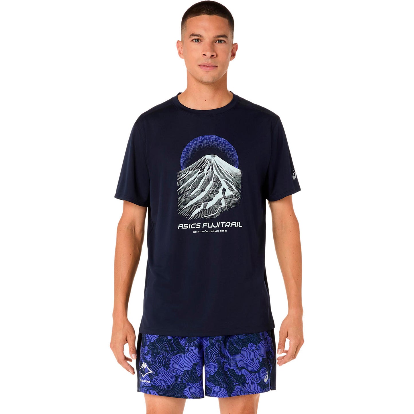 ASICS Fujitrail Logo  Hardloopshirt Heren - donkerblauw, blauw