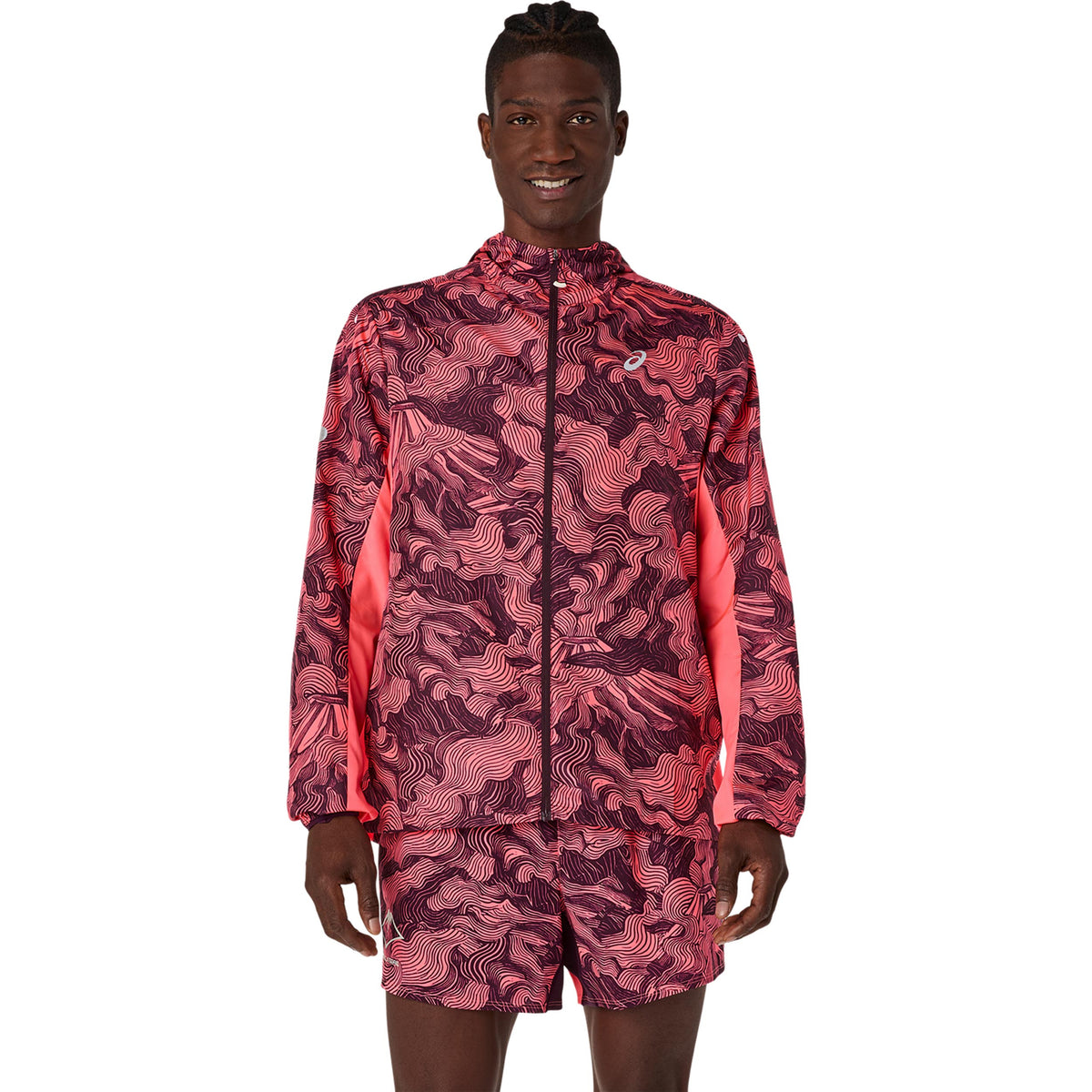 ASICS Fujitrail Packable  Hardloopjas Heren - koraal, wijnrood