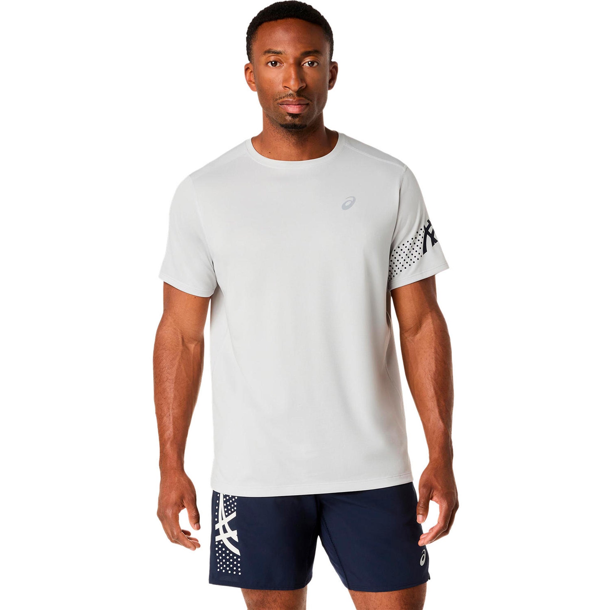 ASICS Icon  Maillot de course Hommes - gris clair, bleu foncé