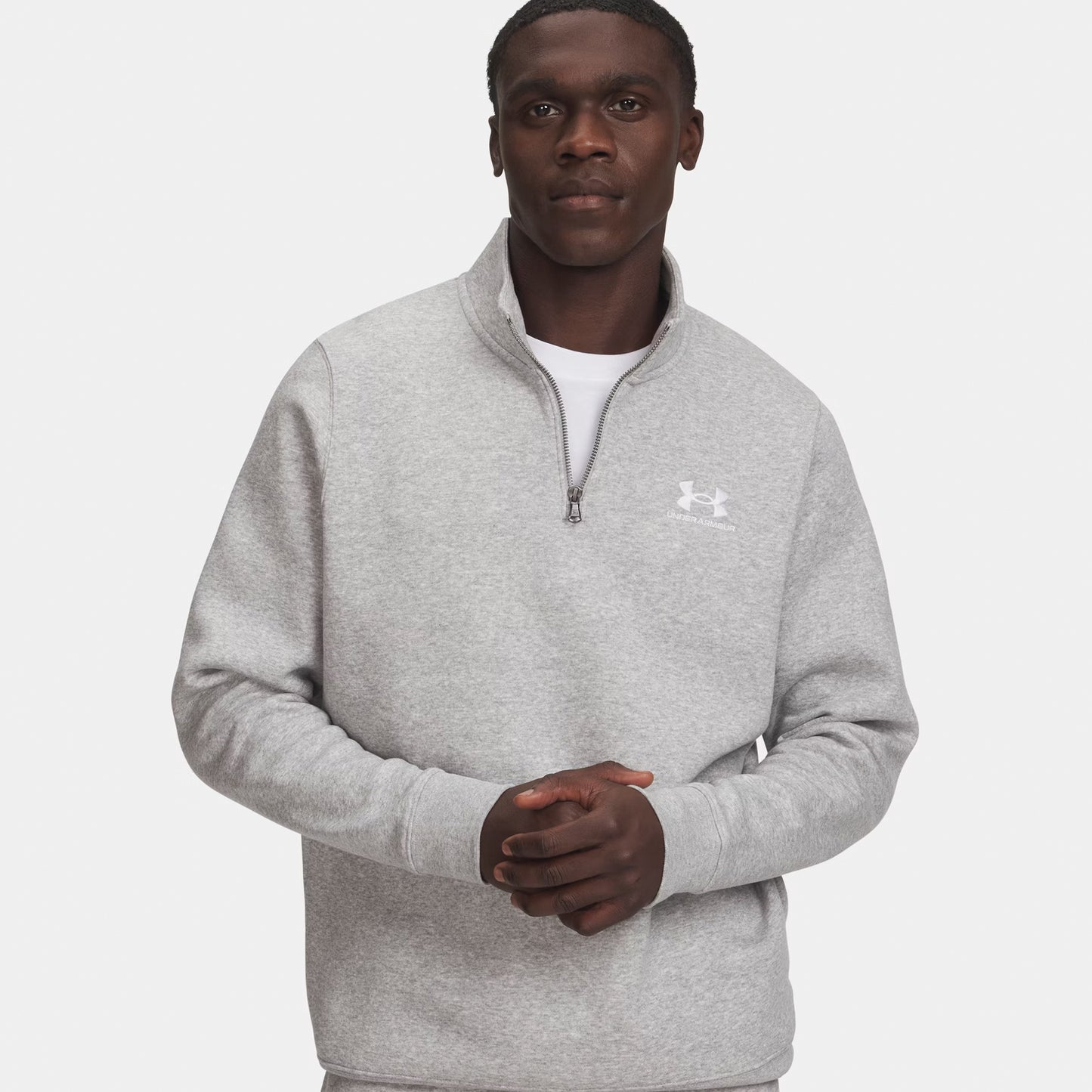 Under Armour Icon Fleece 1/4 Zip Sweat-shirt Hommes - gris, blanc