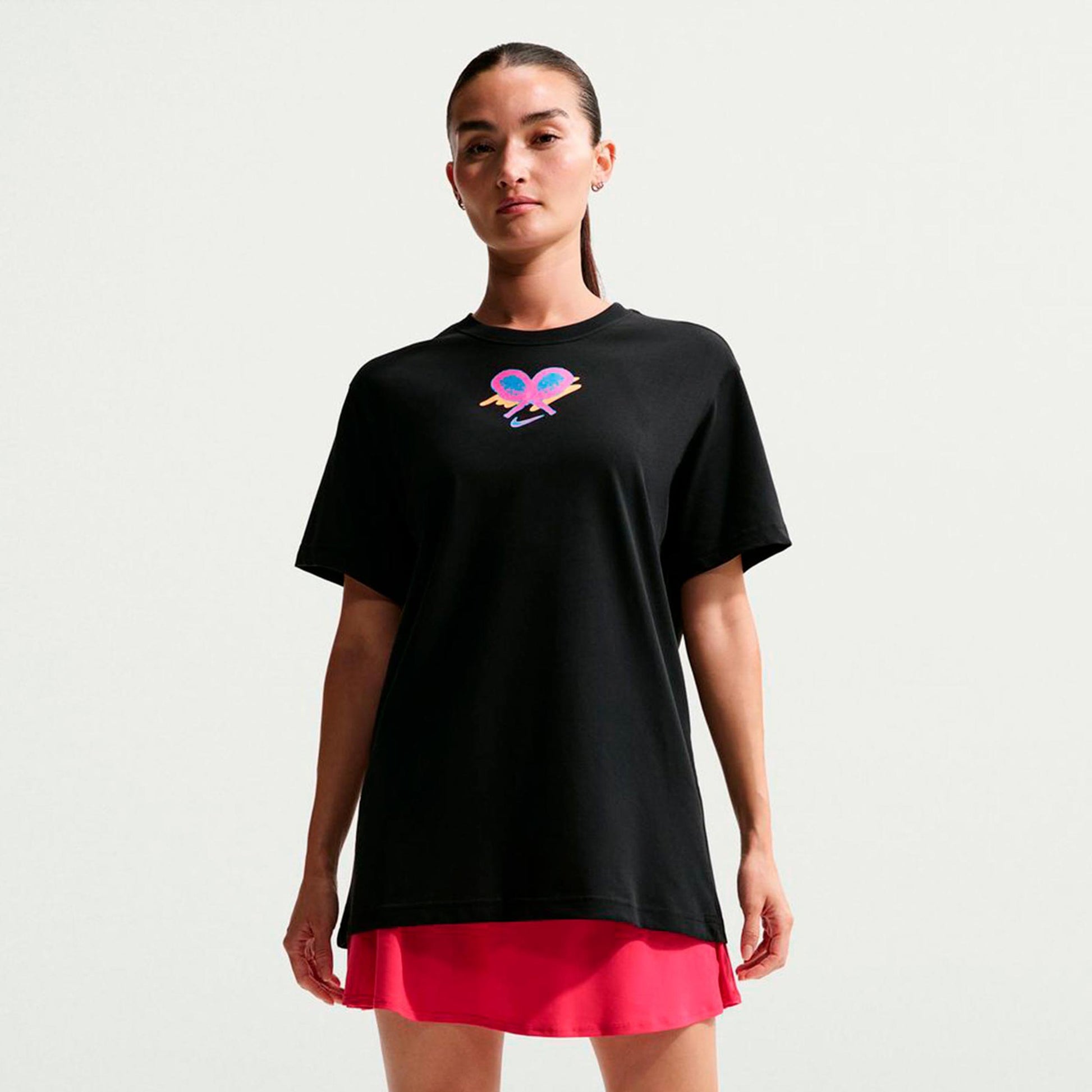 Nike Dri-Fit Slam Oversize T-shirt Dames-zwart