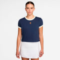 Heritage T-shirt Dames-donkerblauw, crème