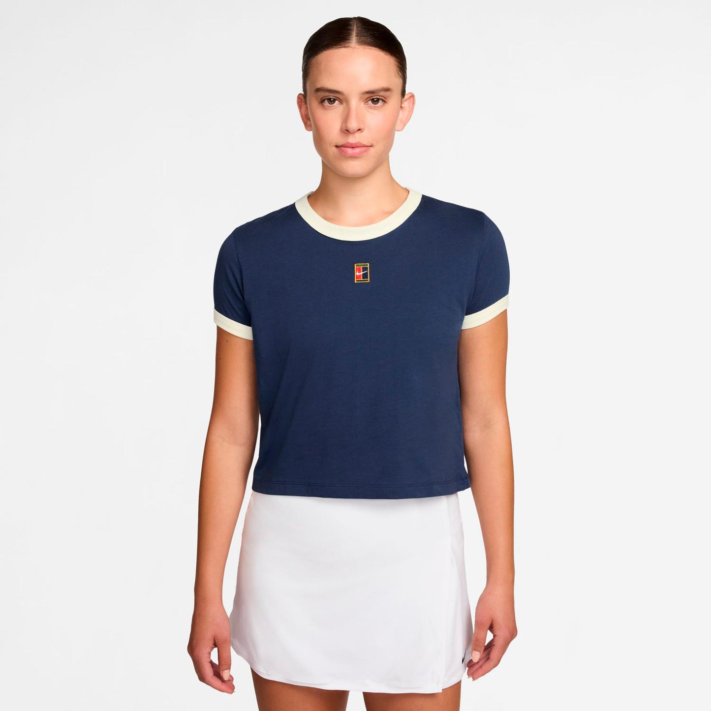 Nike Heritage T-shirt Dames-donkerblauw, crème