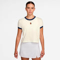 Heritage T-shirt Dames-crème, donkerblauw