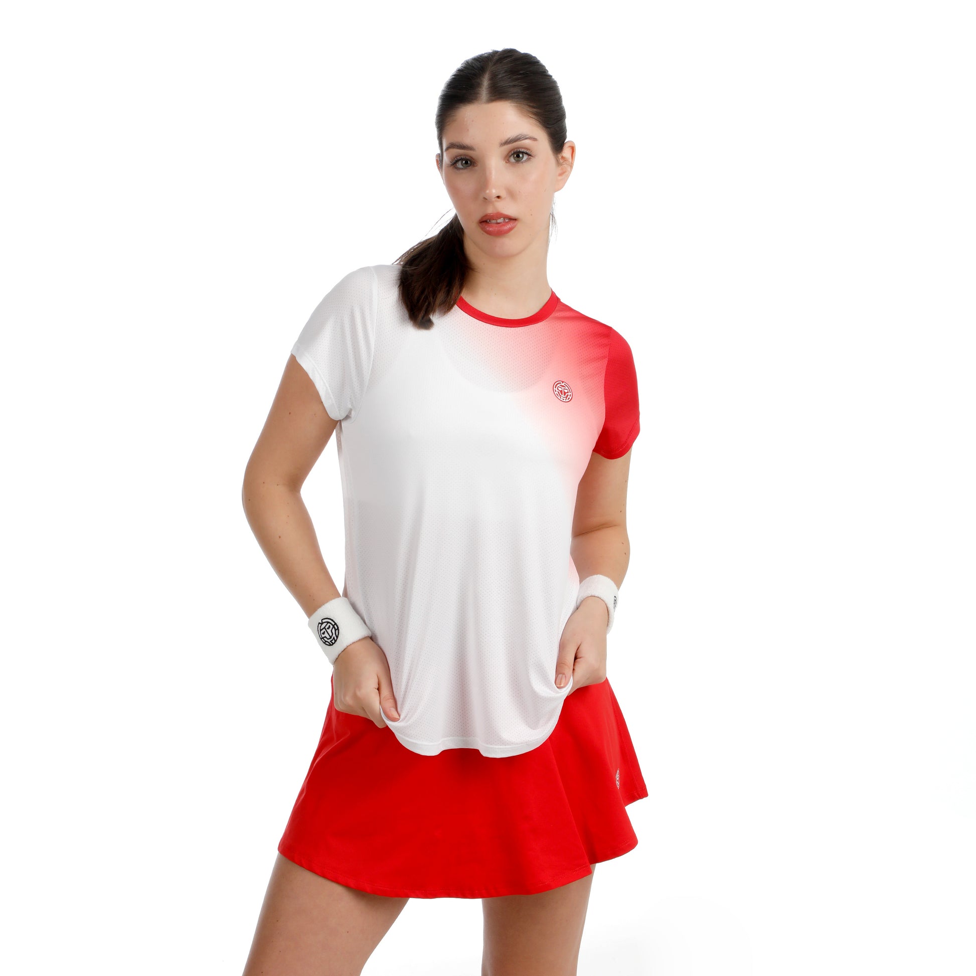 BIDI BADU Crew Fade 2.0 T-shirt Dames-rood, wit