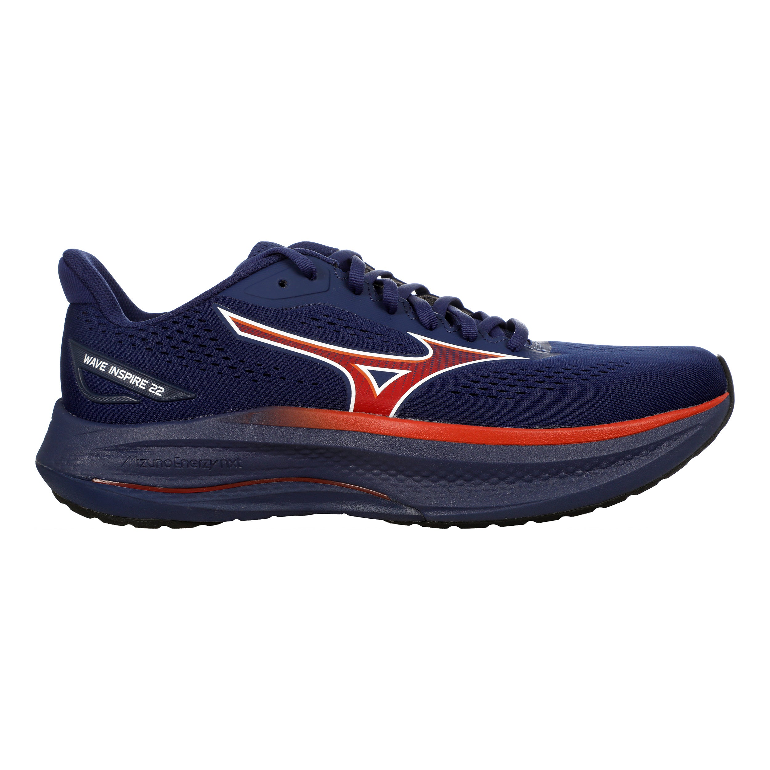 Mizuno Wave Inspire 22  Stabiliteitsschoen Heren - donkerblauw, rood