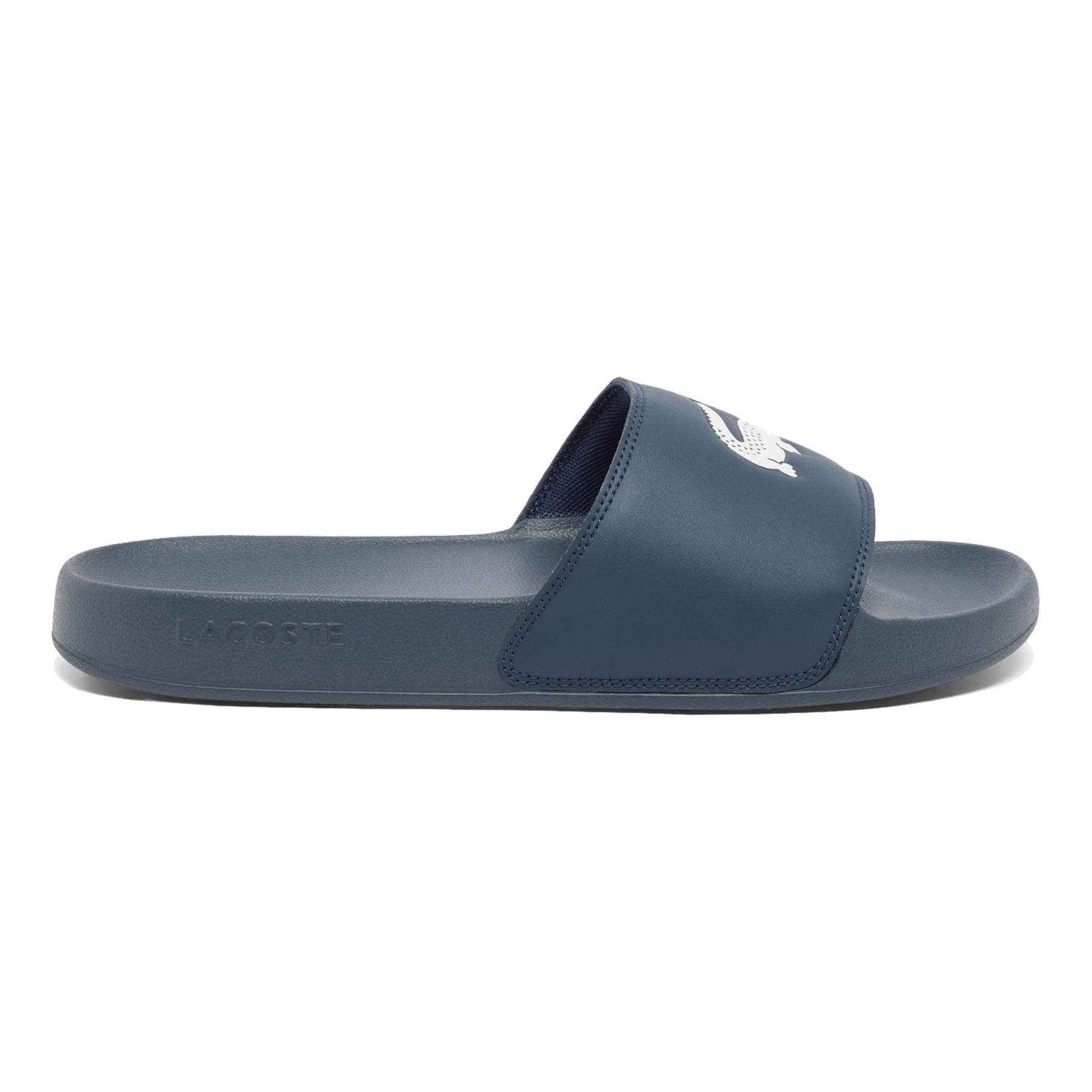 Lacoste Serve Slide Tongs - bleu foncé, blanc