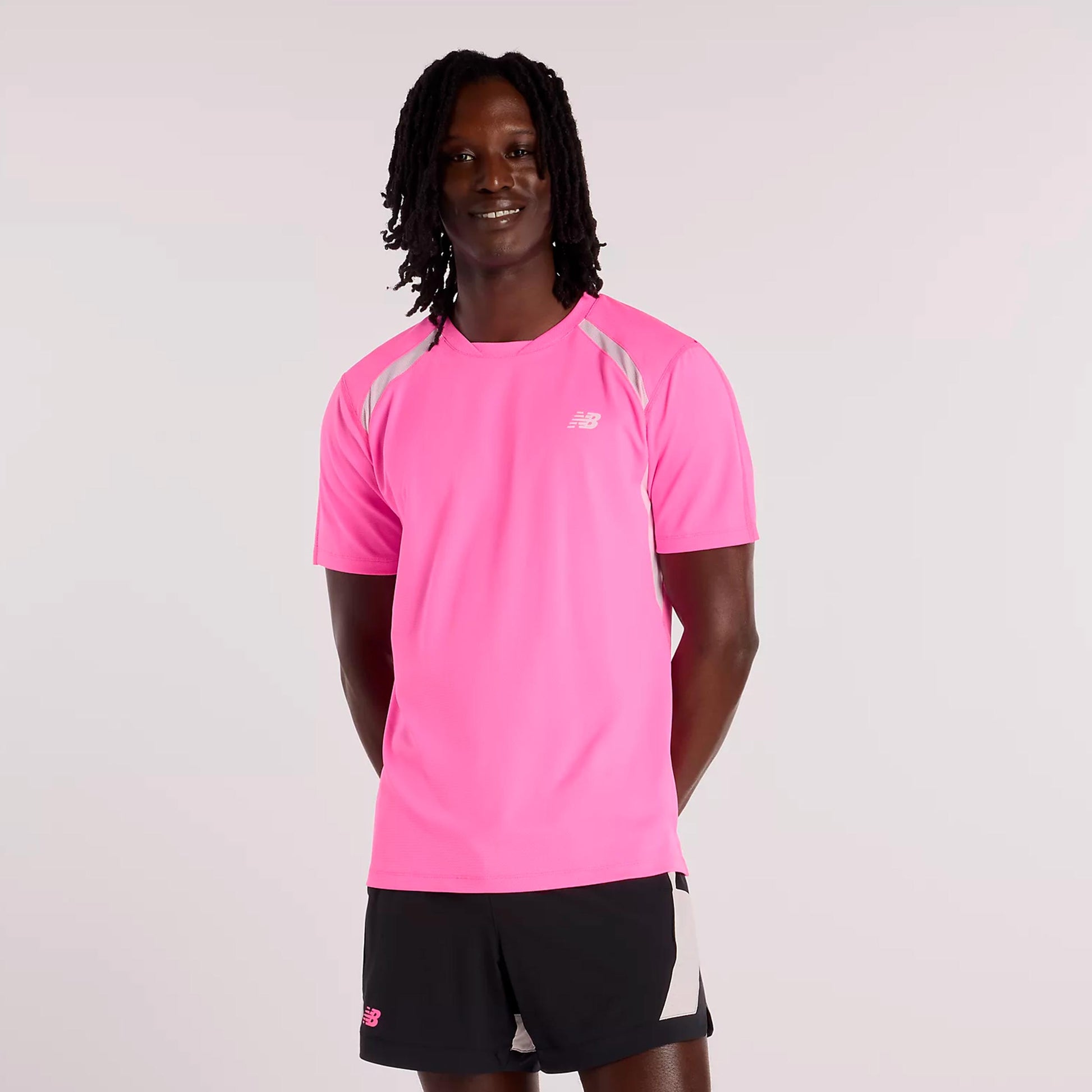 New Balance Tournament Novelty T-shirt Hommes-pink, blanc