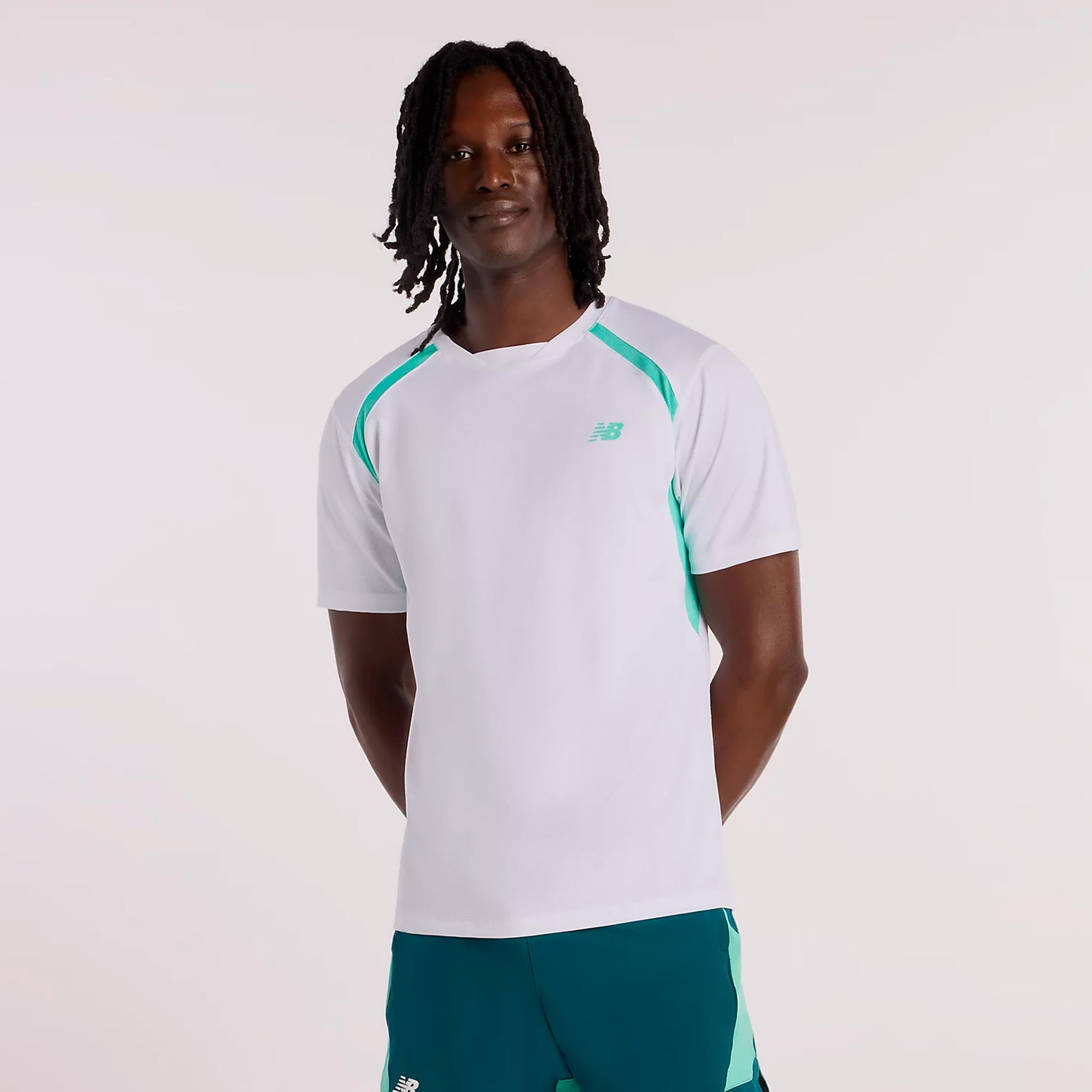 New Balance Tournament Novelty T-shirt Heren-wit, groen