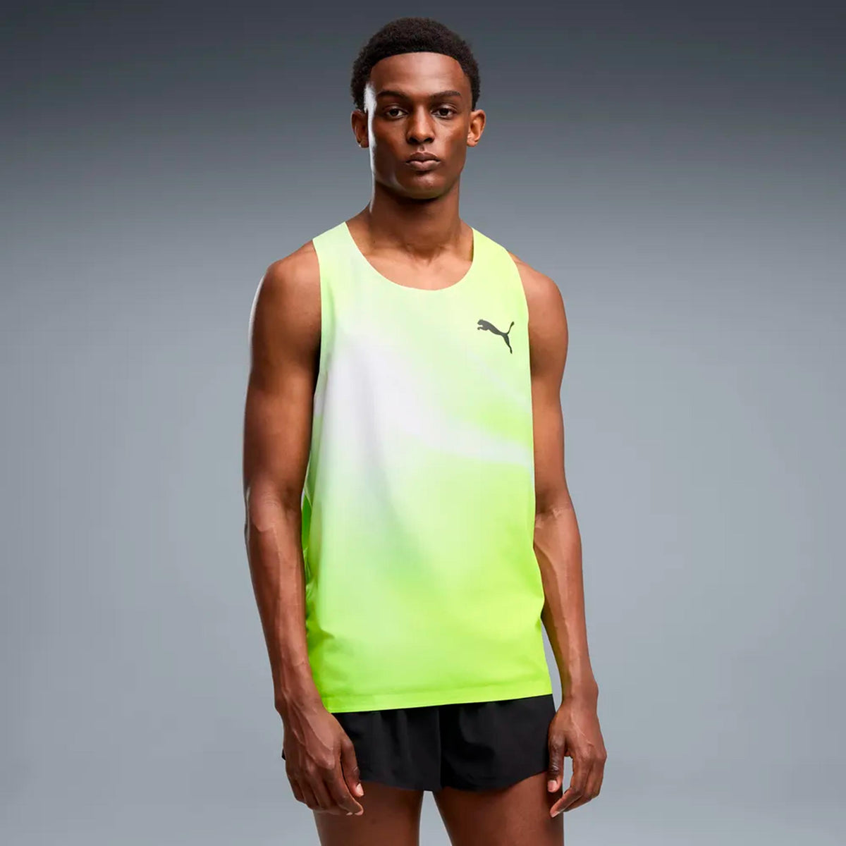 Puma Lightspeed Ultraweave Graphic  Hardloopshirt Heren - limoen