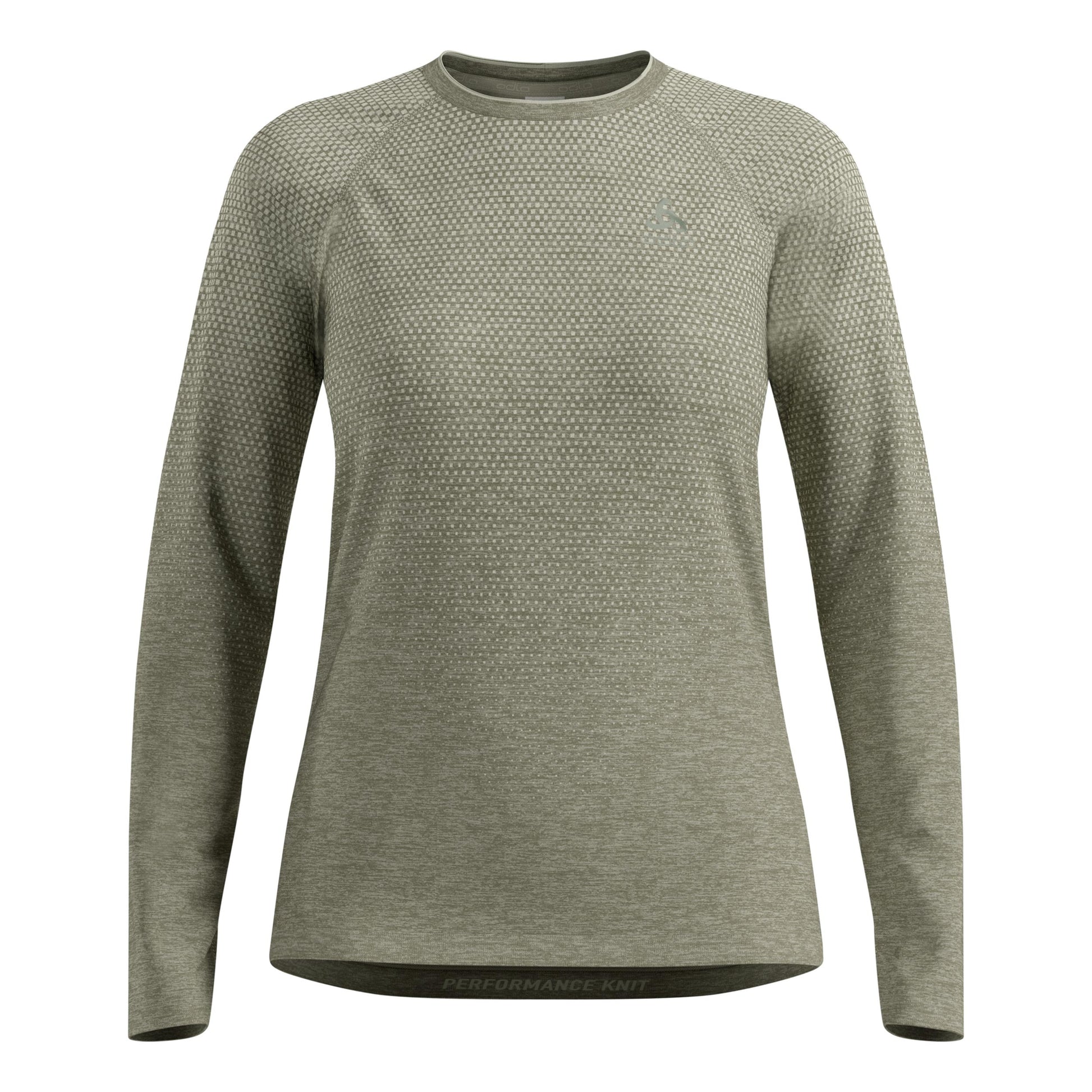 Odlo Essential Seamless Hardloopshirt Dames-olijf