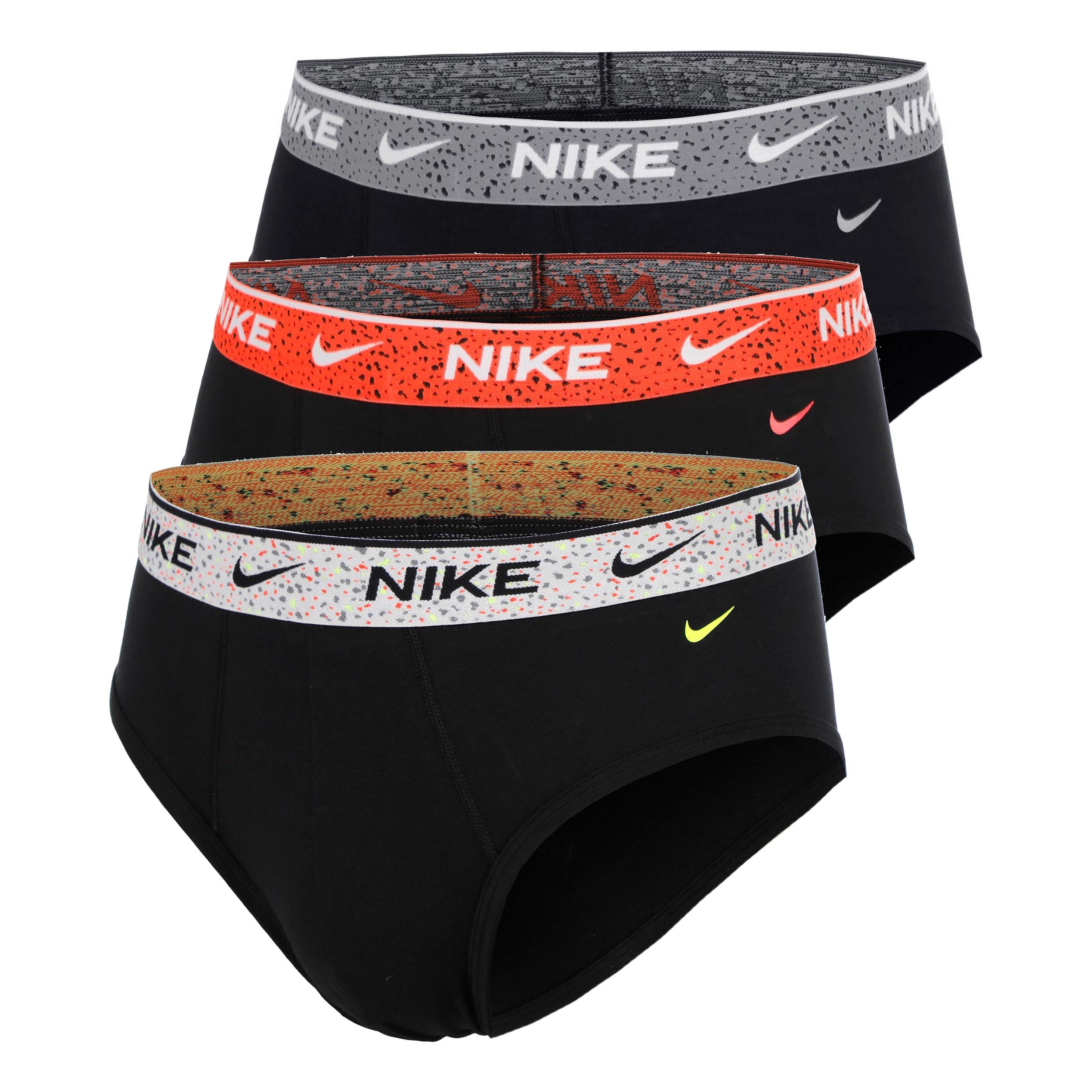 Nike Essential Cotton Stretch Brief Caleçon - Pack de 3 Hommes-noir, rouge