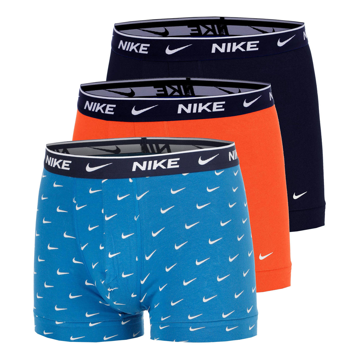 Nike Essential Cotton Stretch Trunk Boxershort Verpakking 3 stuks Heren - lichtblauw, oranje