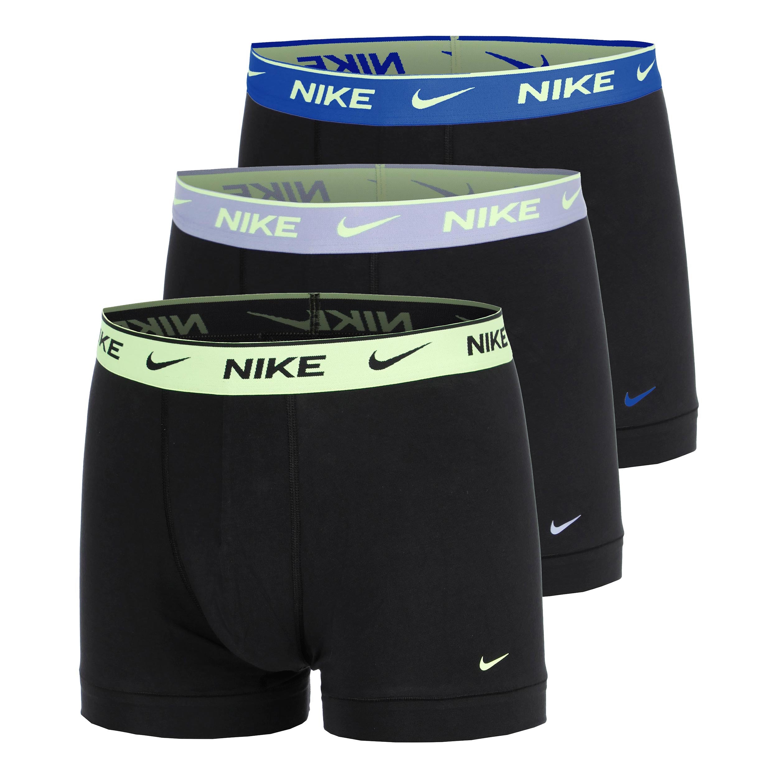 Nike Essential Cotton Stretch Trunk Caleçon Pack de 3 Hommes - noir, turquoise