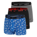 Essential Cotton Stretch Trunk Caleçon Pack de 3 Hommes - bleu clair