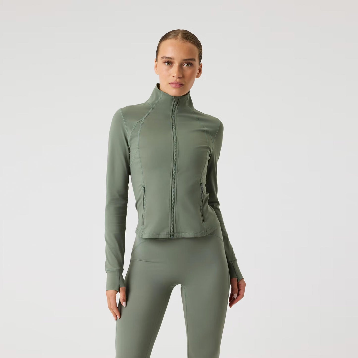 Björn Borg Borg Soft Zip Midlayer Haut manches longues Femmes - sauge