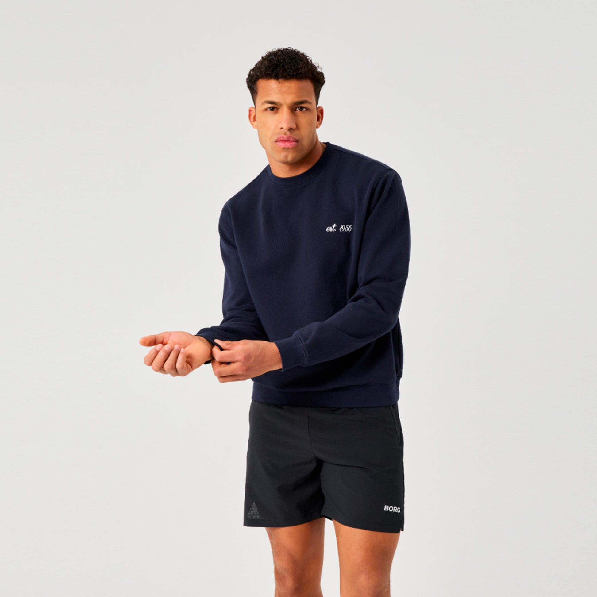 Björn Borg Borg Classic Print Sweat-shirt Hommes - bleu foncé